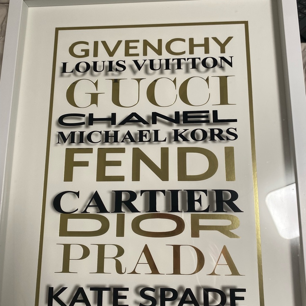 Dior Gold and Black Typography Art